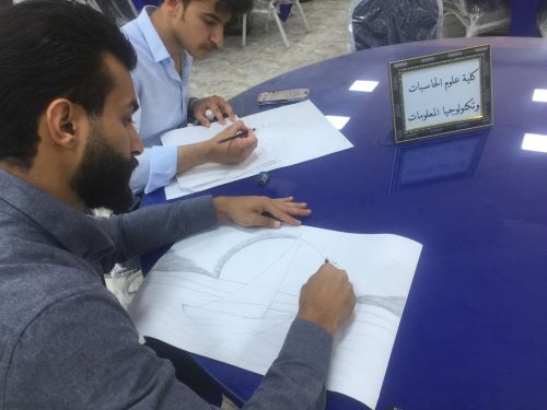 مشاركة طلبة كليتنا في فعالية الرسم الحر بالقلم الرصاص التي اقامتها قسم الانشطة الطلابية.
